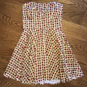 Fit and flare strapless dress